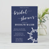 Invitation Volet d'invitation de la nuptiale bleu marine (Debout devant)