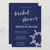 Invitation Volet d'invitation de la nuptiale bleu marine (Devant / Derrière)