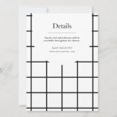 Invitation Volet simple monochrome noir blanc vitrage (Dos)