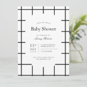 Invitation Volet simple monochrome noir blanc vitrage (Debout devant)