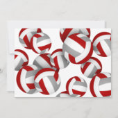 Invitation volley-ball avec équipe rouge gris couleurs enfant (Dos)