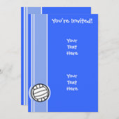 Invitation Volley-ball ; Bleu (Devant / Derrière)