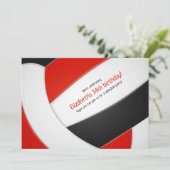 Invitation volley-ball noir rouge filles garçons fête d'anniv (Debout devant)