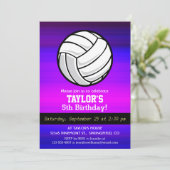 Invitation Volley-ball; Violet bleu vibrant et Magenta (Debout devant)