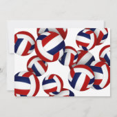 Invitation volley bleu rouge filles garçons fête d'anniversai (Dos)