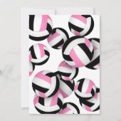 Invitation volley noir rose filles anniversaire (Dos)