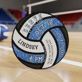 Invitation Volleyball Anniversaire Parties scintillant bleue