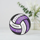 Invitation Volleyball Anniversaire Parties scintillant violet (Debout devant)