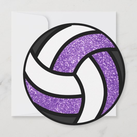 Invitation Volleyball Anniversaire Parties scintillant violet (Dos)