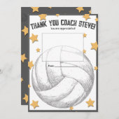 Invitation Volleyball coach gift card holder thank you (Devant / Derrière)