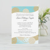 Invitation Volleyball Sports Bat mitzvah Bleu et Or (Debout devant)