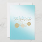 Invitation Volleyball Sports Bat mitzvah Bleu et Or (Dos)