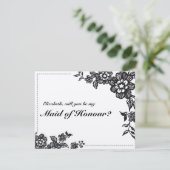 Invitation Volonté florale rustique vous soyez ma domestique (Debout devant)