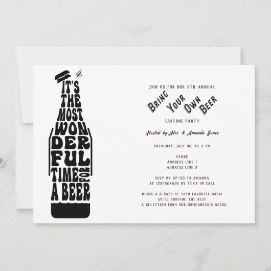 Invitation Vols de dégustation de bière Apportez votre propre (Devant)