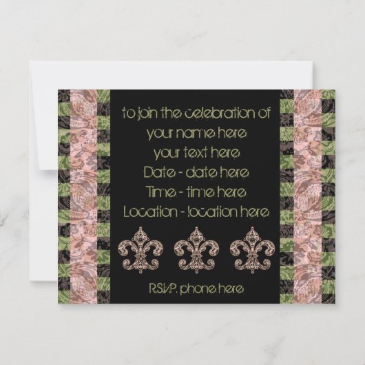 Invitation Voodoo Fleur de lis (Dos)