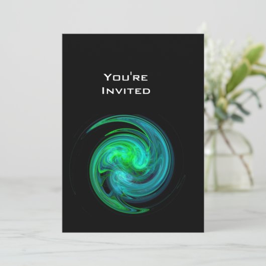 Invitation VORTEX CLAIR bleu clair vert noir (Debout devant)