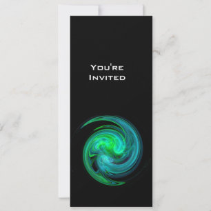 Invitation VORTEX CLAIR bleu clair vert noir