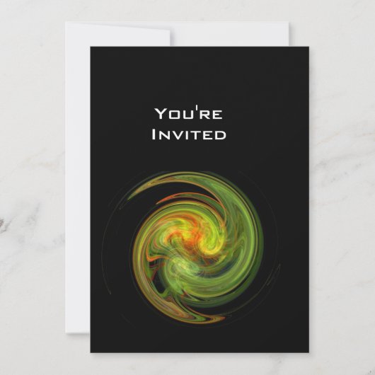 Invitation VORTEX CLAIR jaune clair orange vert noir (Devant)