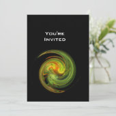 Invitation VORTEX CLAIR jaune clair orange vert noir (Debout devant)