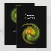 Invitation VORTEX CLAIR jaune clair orange vert noir (Devant / Derrière)