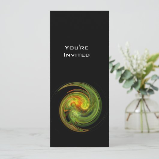 Invitation VORTEX CLAIR jaune clair orange vert noir (Debout devant)