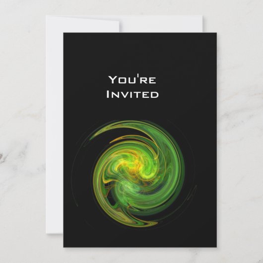 Invitation VORTEX CLAIR jaune clair orange vert noir (Devant)