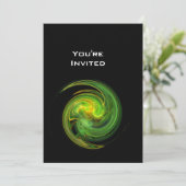 Invitation VORTEX CLAIR jaune clair orange vert noir (Debout devant)