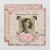 Invitation Vos gemmes d'anges de dentelle de roses de (Devant / Derrière)