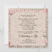 Invitation Vos gemmes d'anges de dentelle de roses de (Dos)