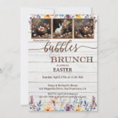 Invitation Vos Photos Rustiques Bubbles de Pâques et Brunch (Devant)