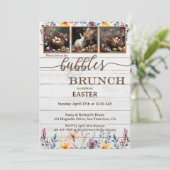 Invitation Vos Photos Rustiques Bubbles de Pâques et Brunch (Debout devant)