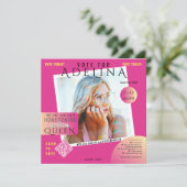 Invitation Vote Homecoming Queen Pink Instagram Modèle HOCO (Debout devant)