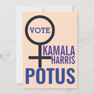 Invitation Vote Kamala Harris Président Woman Symbole Electio