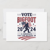 Invitation Vote Pour Le Président De Bigfoot 2024 Sasquatch (Devant)