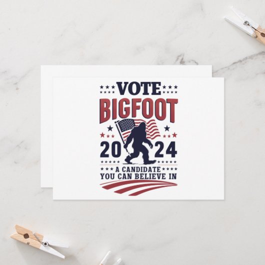 Invitation Vote Pour Le Président De Bigfoot 2024 Sasquatch (Devant/Arrière en situation)