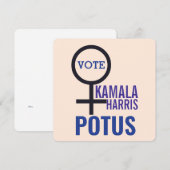Invitation Vote Symbole féminin du président Kamala Harris (Devant / Derrière)