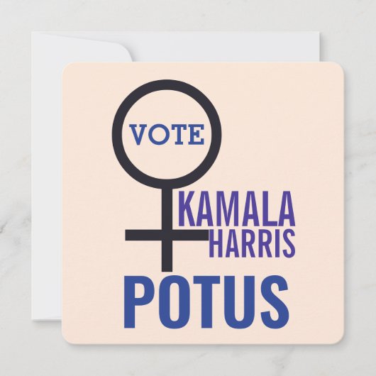 Invitation Vote Symbole féminin du président Kamala Harris (Devant)
