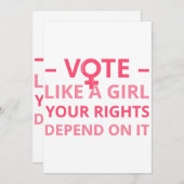 Invitation Votez Comme Une Fille Vos Droits En Dépendent II (Devant / Derrière)