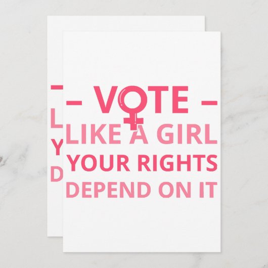 Invitation Votez Comme Une Fille Vos Droits En Dépendent II (Devant / Derrière)