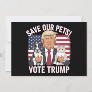 Invitation Votez Trump Sauvez Nos Animaux de Compagnie Chats 