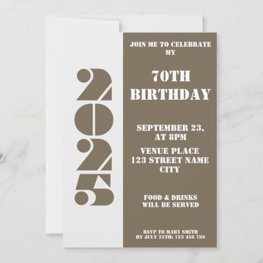 Invitation Votre ancienne photo née 1955 70e anniversaire Inv (Dos)