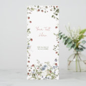 Invitation Votre Baby shower d'aquarelle Fleur sauvage de tex (Debout devant)