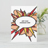 Invitation Votre bulle de message amusante rétro bande dessin (Debout devant)