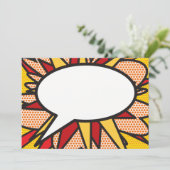 Invitation Votre bulle de message amusante rétro bande dessin (Debout devant)