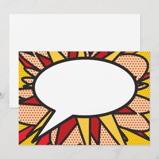 Invitation Votre bulle de message amusante rétro bande dessin (Devant / Derrière)