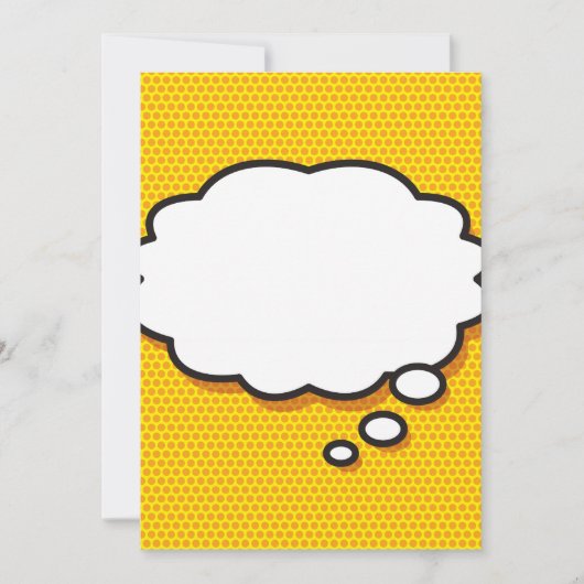 Invitation Votre bulle de pensée de message Amusement rétro b (Devant)