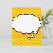 Invitation Votre bulle de pensée de message Amusement rétro b (Debout devant)