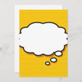 Invitation Votre bulle de pensée de message Amusement rétro b (Devant / Derrière)