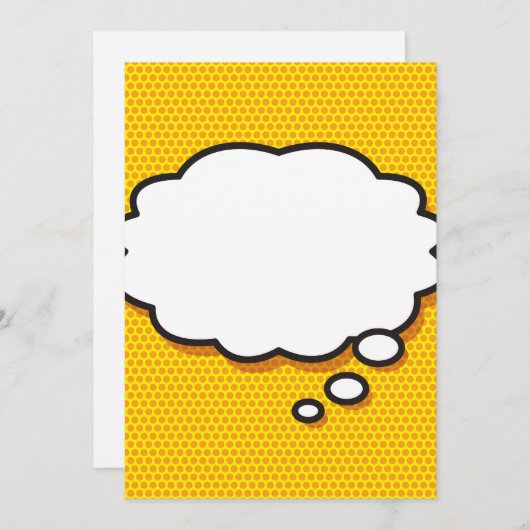 Invitation Votre bulle de pensée de message Amusement rétro b (Devant / Derrière)