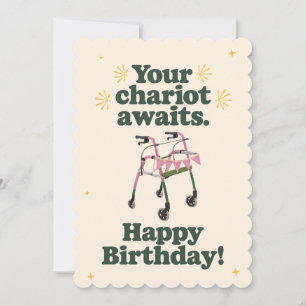 Invitation Votre Char Await Drôle Vieillir Anniversaire